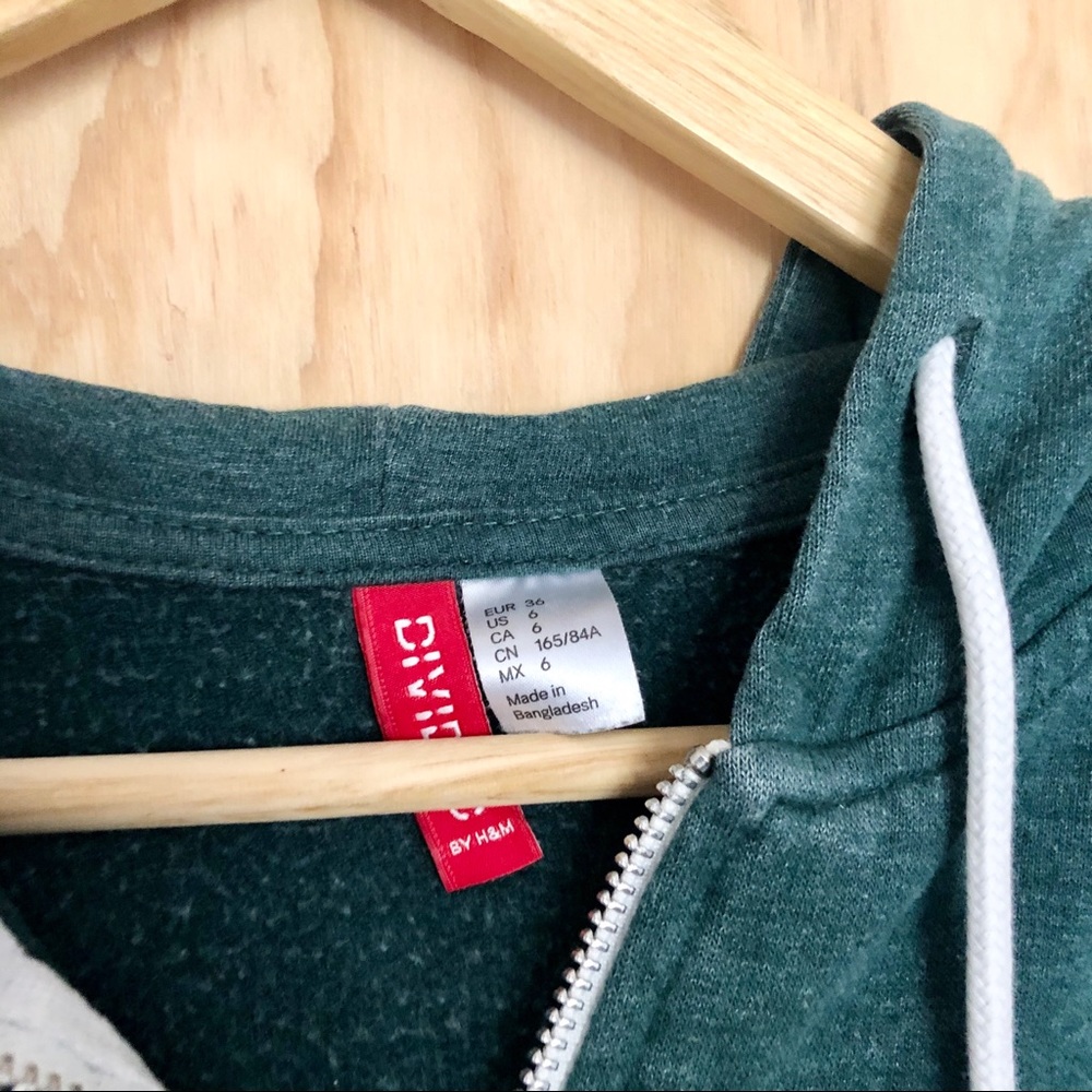H&M • Green Drawstring Zipper Jacket - Picture 3 of 3